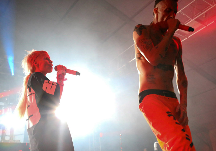 Die Antwoord performs a late night set at the 2014 Bonnaroo Music and Arts Festival during the early morning hours of June 14, 2014. (Matt Masters/MTSU Sidelines)