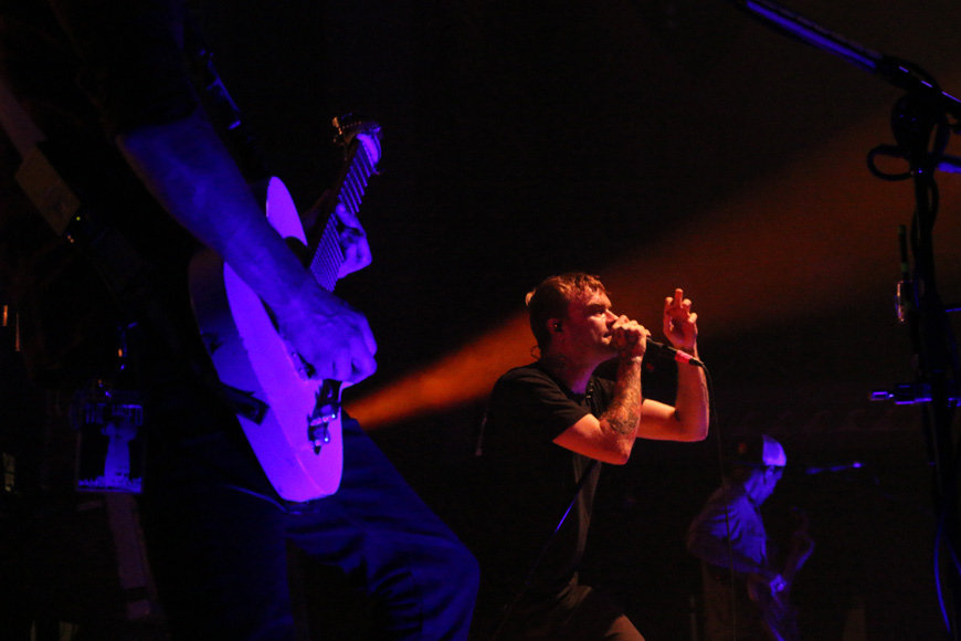 Justin Shekoski, left, and Bert McCracken, right, of the Used perform at the War Memorial Auditorium in Nashville, Tenn. on Tuesday, May 5, 2015. The show was the band’s second stop on a co-headlining tour with Chevelle. (MTSU Sidelines / John Connor Coulston)