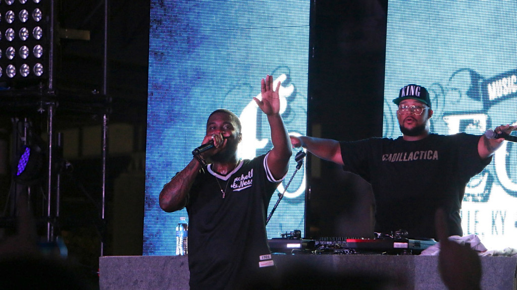 Big K.R.I.T., left, and DJ DiBia$e, right, perform at the Forecastle Festival in Louisville, Ky., on Friday, July 17, 2015. (MTSU Sidelines / John Connor Coulston)