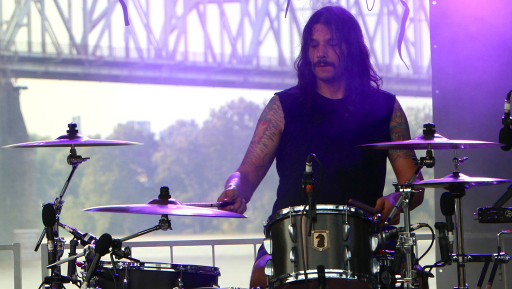 Benny Horowitz of the Gaslight Anthem performs at the Forecastle Festival in Louisville, Ky., on Friday, July 17, 2015. (MTSU Sidelines / John Connor Coulston)