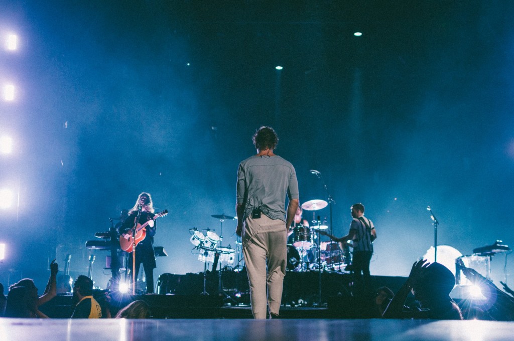 Imagine Dragons perform at Bridgestone Arena in Nashville, Tenn. on Wednesday, June 8, 2015, The performance was part of the band's "Smoke + Mirrors" tour. (MTSU Sidelines / Andre Rowlett)