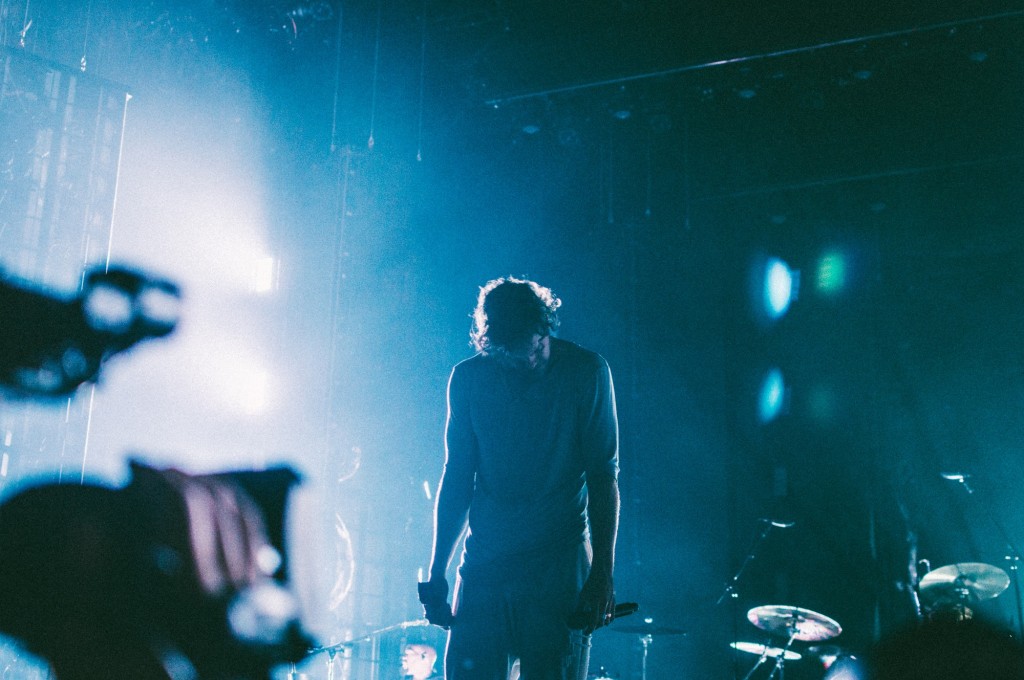 Dan Reynolds of Imagine Dragons performs at Bridgestone Arena in Nashville, Tenn. on Wednesday, June 8, 2015, The performance was part of the band's "Smoke + Mirrors" tour. (MTSU Sidelines / Andre Rowlett)