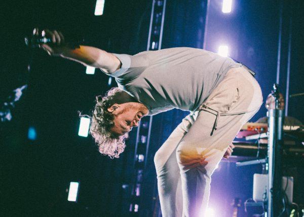 Dan Reynolds of Imagine Dragons performs at Bridgestone Arena in Nashville, Tenn. on Wednesday, June 8, 2015, The performance was part of the band's "Smoke + Mirrors" tour. (MTSU Sidelines / Andre Rowlett)