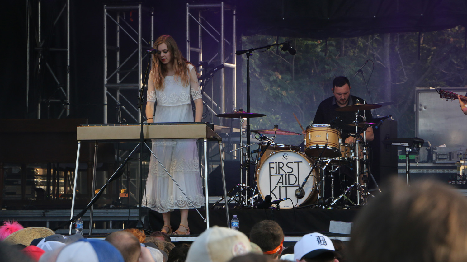 Johanna Söderberg, left, and Scott Simpson, right, of First Aid Kit perform at the Sloss Music & Arts Festival in Birmingham, Ala., on Saturday, July 18, 2015. (MTSU Sidelines / John Connor Coulston)
