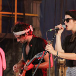 Robbie Arnett, left, and Marlana Sheetz, right, of Milo Greene perform at the Sloss Music & Arts Festival in Birmingham, Ala., on Sunday, July 19, 2015. (MTSU Sidelines / John Connor Coulston)