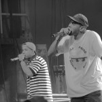 Jasper Dolphin, left, performs with Tyler, the Creator, right, at the Sloss Music & Arts Festival in Birmingham, Ala., on Sunday, July 19, 2015. (MTSU Sidelines / John Connor Coulston)
