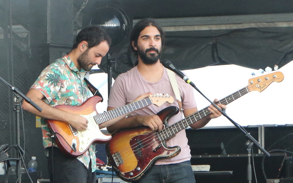 Eric Cannata, left, and Payam Doostzadeh, right, of Young the Giant perform at the Sloss Music & Arts Festival in Birmingham, Ala., on Saturday, July 18, 2015. (MTSU Sidelines / John Connor Coulston)