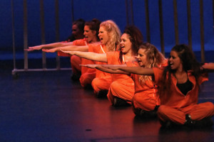 Members of Alpha Delta Pi competing in Phi Beta Sigma's "Stepping for a Cure" step show Friday, February 14, 2015. All proceeds from the event went to St. Jude's Children Research Hospital. (Greg French / MTSU Sidelines)