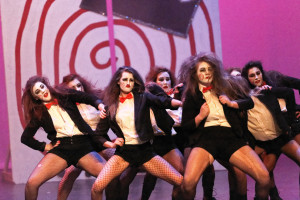 Members of Zeta Tau Alpha competing in Phi Beta Sigma's "Stepping for a Cure" step show Friday, February 14, 2015. All proceeds from the event went to St. Jude's Children Research Hospital. (Greg French / MTSU Sidelines)