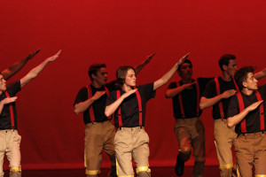 Members of Alpha Tau Omega competing in Phi Beta Sigma's "Stepping for a Cure" step show Friday, February 14, 2015. All proceeds from the event went to St. Jude's Children Research Hospital. (Greg French / MTSU Sidelines)