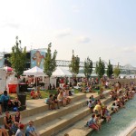 A shot of the festival grounds at the Forecastle Festival in Louisville, Kentucky on Sunday, July 20, 2015. (MTSU Sidelines / Dylan Skye Aycock)