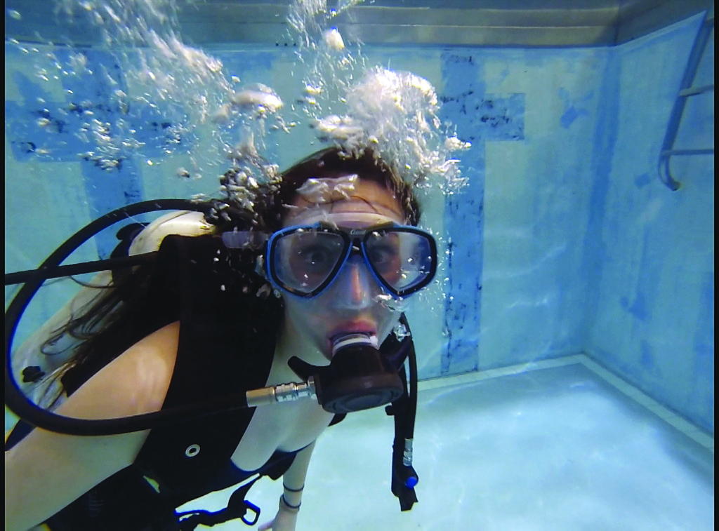 Haley McKinney took scuba diving courses here at the university. Photo Alex Reavis.