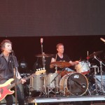 The Replacements' Tommy Stinson, left, and Josh Freese, right, perform at the Forecastle Festival in Louisville, Kentucky on Sunday, July 20, 2015. (MTSU Sidelines / John Connor Coulston)