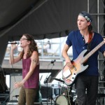 Cyle Barnes, left, and Damien Bone, right, of The Weeks perform at the Forecastle Festival in Louisville, Kentucky on Sunday, July 20, 2015. (MTSU Sidelines / John Connor Coulston)