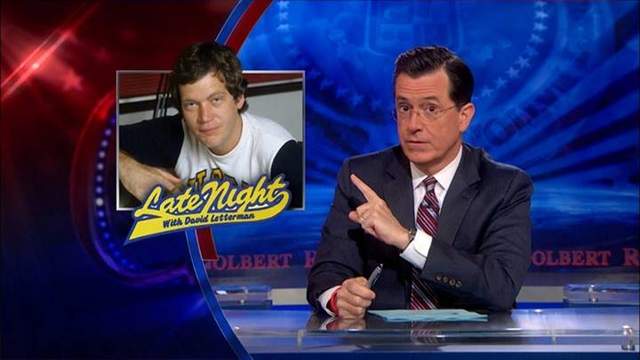 Stephen Colbert discussing David Letterman's retirement from "The Late Show" on Comedy Central's "The Colbert Report." (FILE)
