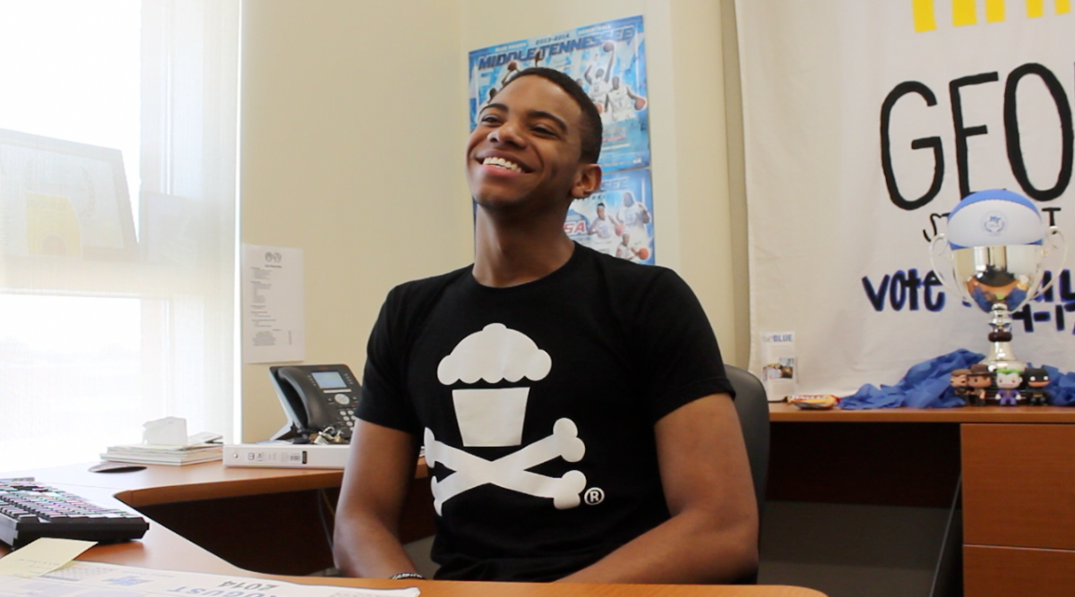 New SGA President Andrew George speaks about his road to presidency on Monday, August 25