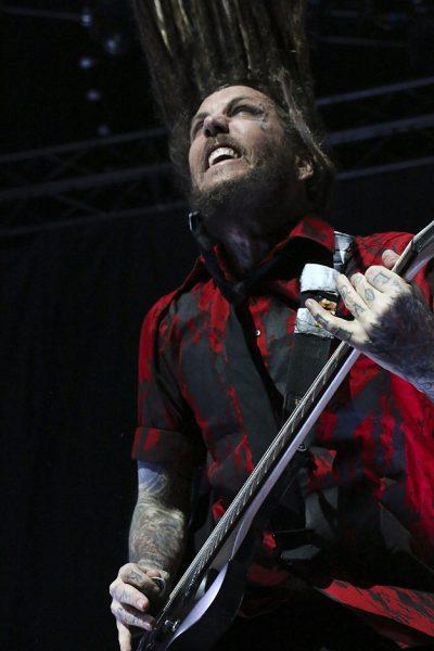 Korn guitarist Brian "Head" Welch performs at Bridgestone Arena in Nashville, Tenn. on Friday, Nov. 22, 2014. The band was opening for Slipknot on their "Prepare for Hell" Tour. (MTSU Sidelines/Matt Masters)