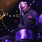 Slipknot percussionist Shawn Crahan performs at Bridgestone Arena in Nashville, Tenn. on Friday, Nov. 22, 2014. The band was playing a headlining show on their "Prepare for Hell" Tour. (MTSU Sidelines/Matt Masters)