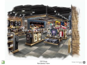 Concept art shows the gift shop inside the George Jones Museum. The museum will open April 24, 2015 at 128 Second Avenue North in Nashville, Tenn. (FILE/George Jones)