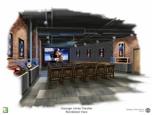 Concept art shows the George Jones Theater inside the George Jones Museum. The museum will open April 24, 2015 at 128 Second Avenue North in Nashville, Tenn. (FILE/George Jones)