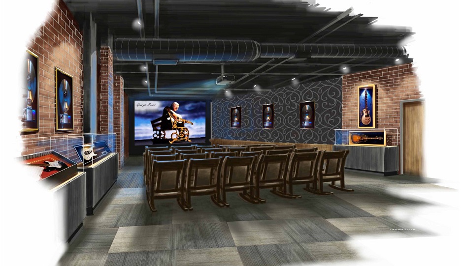 Concept art shows the George Jones Theater inside the George Jones Museum. The museum will open April 24, 2015 at 128 Second Avenue North in Nashville, Tenn. (FILE/George Jones)