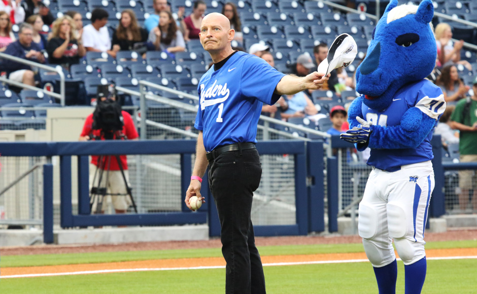 MTSU’s Keith Huber delivers first pitch at Nashville Sounds’ ‘True Blue Night’