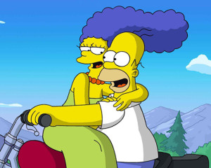 Homer and Marge riding off into the sunset (Courtesy of dailyrepublic.typepad.com)