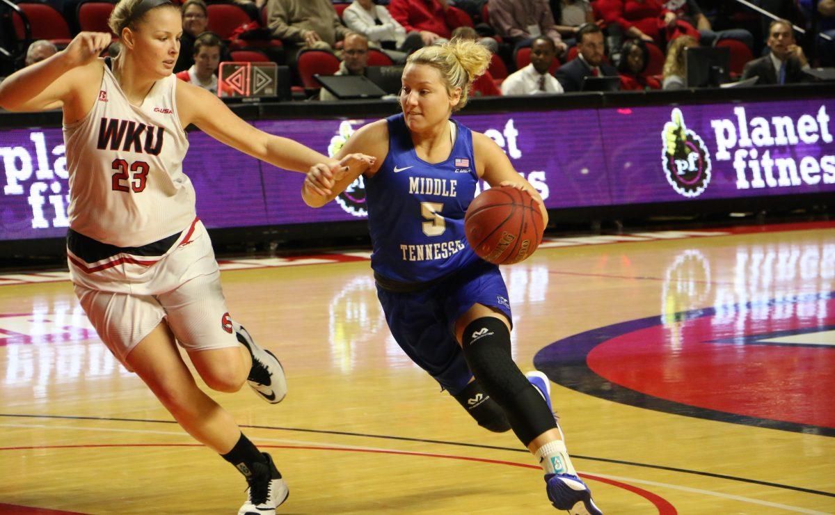 Sissom drives during a game at WKU