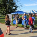 Students spin a wheel for a chance to win cool prizes in Murfreesboro, Tenn. on August 21, 2017