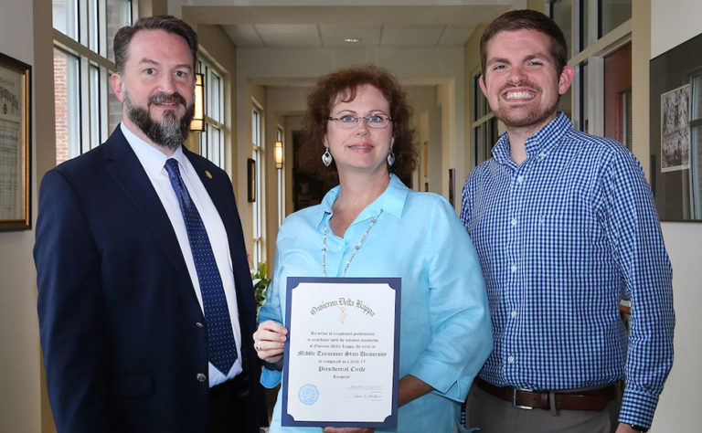 Presidential Circle of Excellence awarded to MTSU chapter of Omicron Delta Kappa