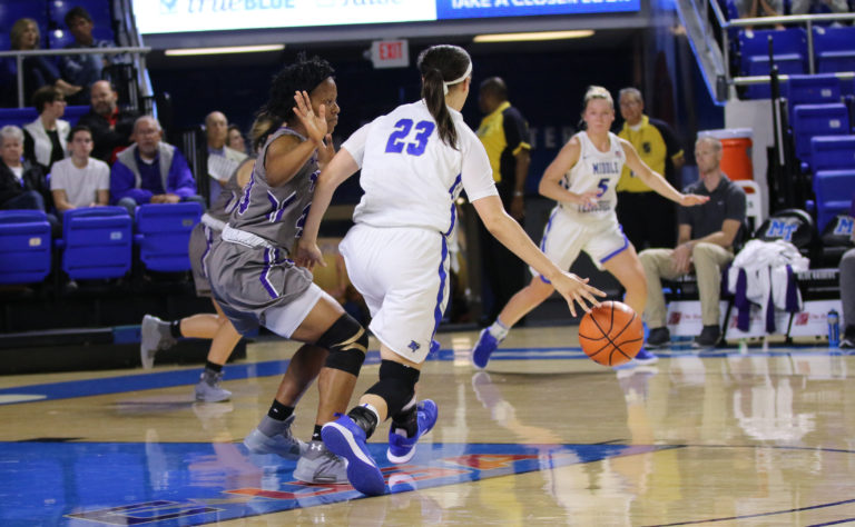 Women’s basketball: Lady Raiders use barrage of threes, fast start to defeat Lipscomb 72-48