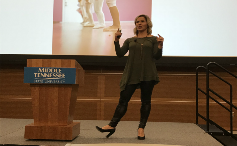 Tippi Toes founder Sarah Nuse provides lecture on business, passion during Global Entrepreneurship Week