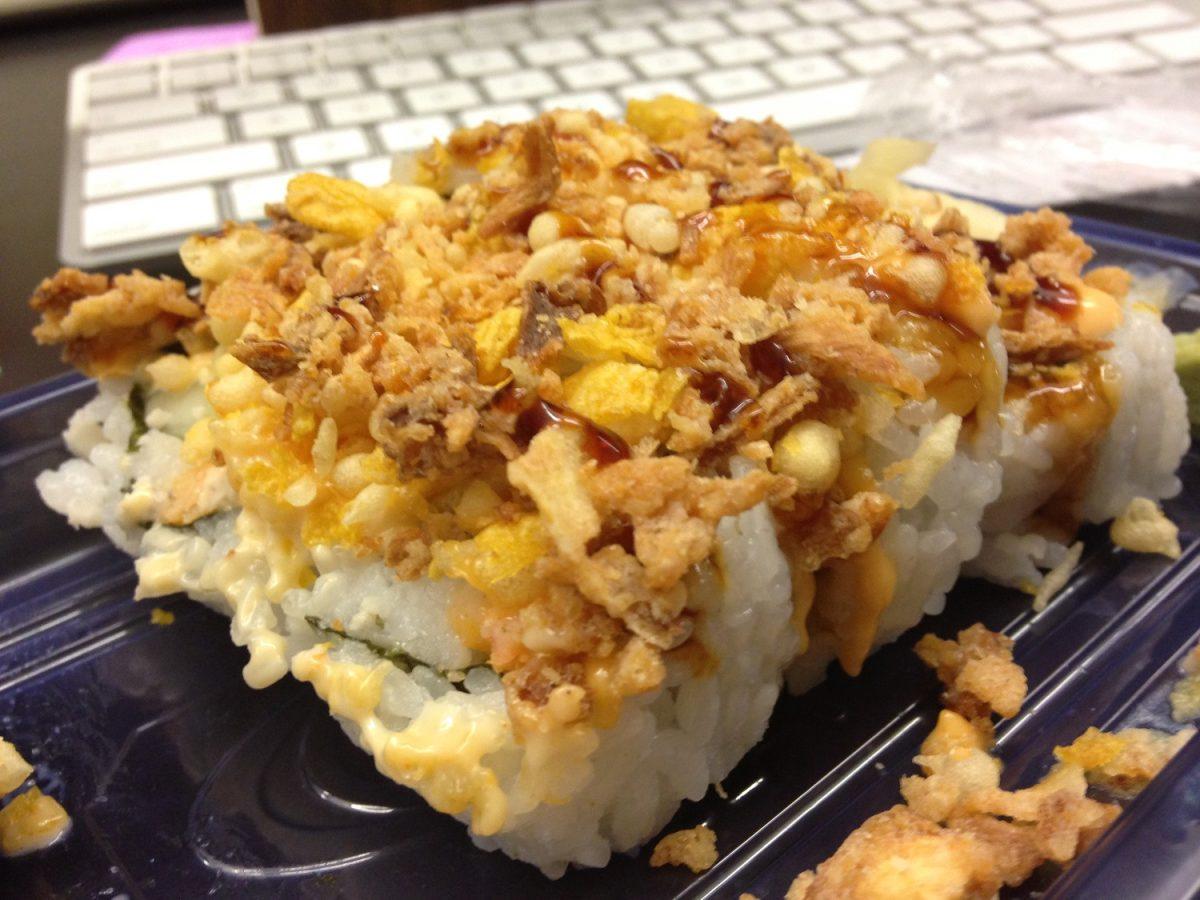 A takeout sushi roll from Kroger in Murfreesboro, Tenn. MTSU Sidelines / John Connor Coulston)