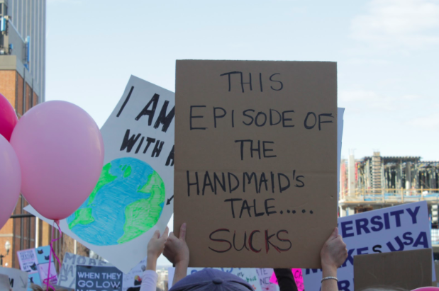 Popular culture is strategically used to make a point at the Women's March in Nashville, Tenn. on Saturday, January 20, 2018. (Wendy Anderson / MTSU Sidelines) 