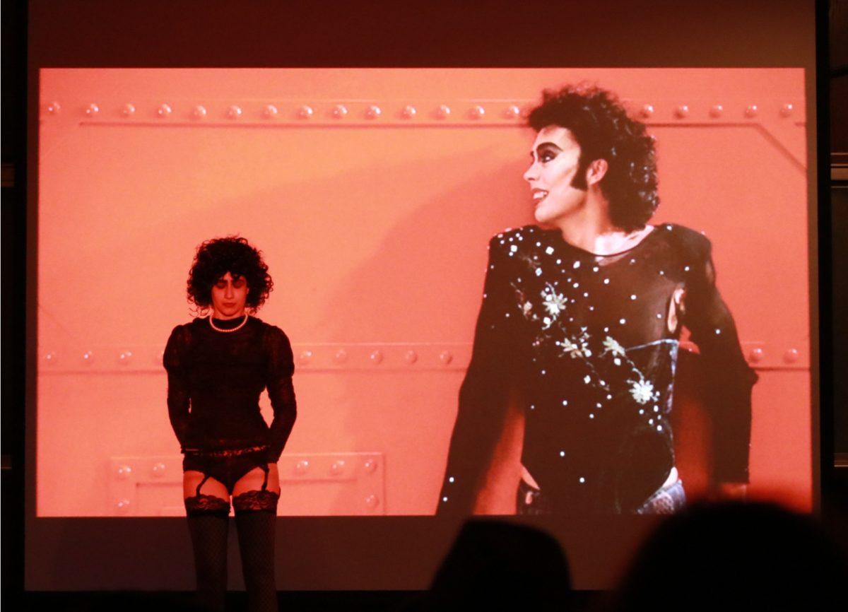 Kathryn Lewis stands confident in the iconic Dr. Frank-N-Furter look on Friday, October 19, 2018, at Middle Tennessee State University.
(MTSU Sidelines / Makayla Boling)