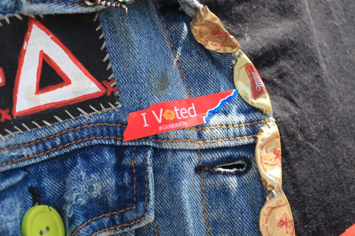 Sidelines file photo of an 'I Voted' sticker. Makayla Boling / MTSU Sidelines