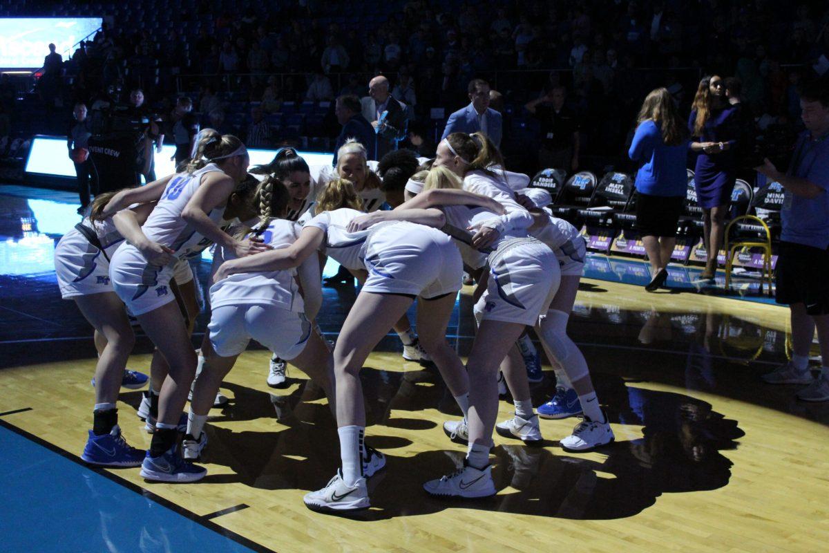 Lady Raiders in their hype circle before their game against Wofford. (Calvin White / Contributor)