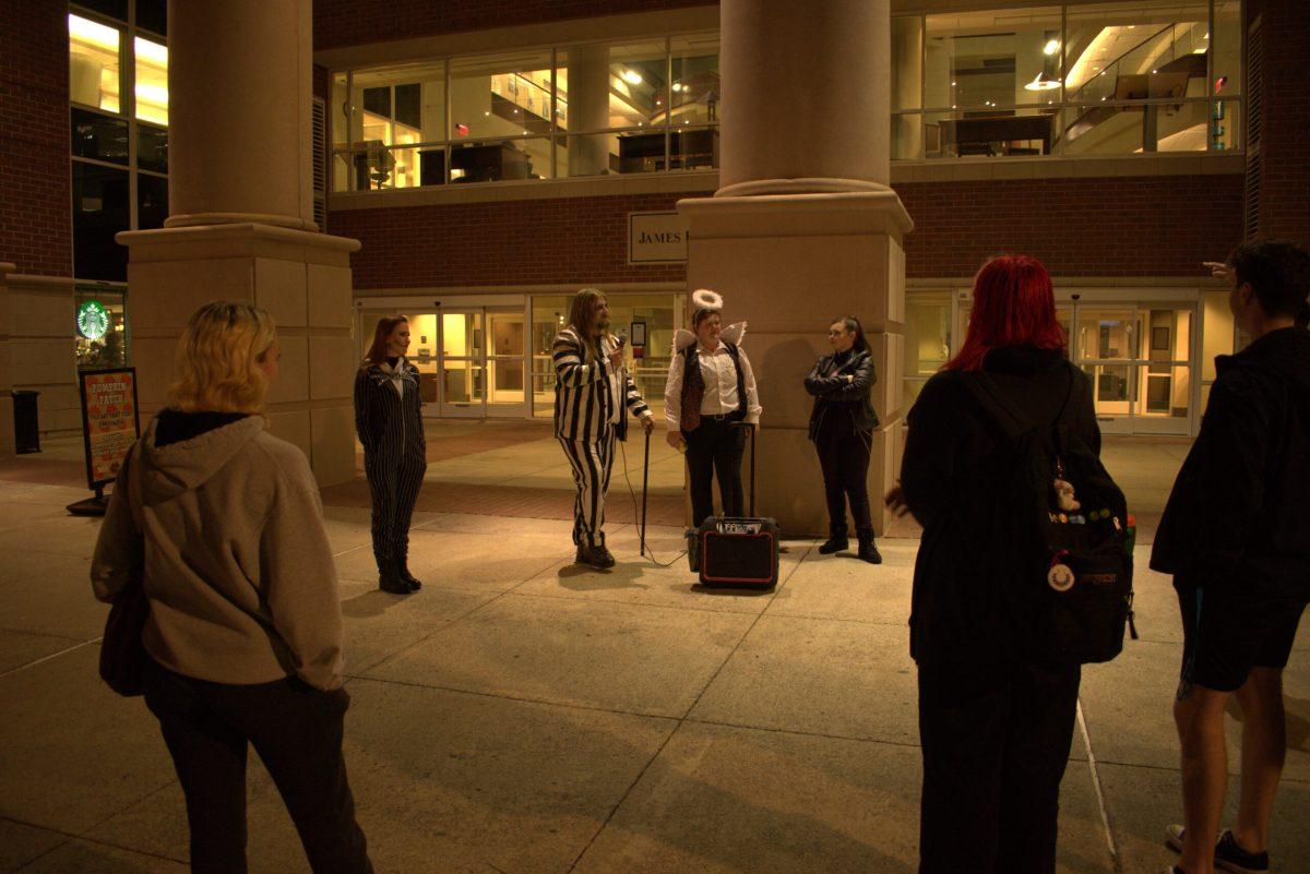 The annual MTSU Ghost tour outside of Walker Library.