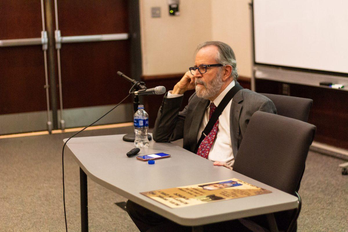 University of North Carolina at Chapel Hill professor Carl Ernst speaks at Middle Tennessee State University about his work translating the writings of an enslaved West African scholar. (Photo by Reggie Johnson)