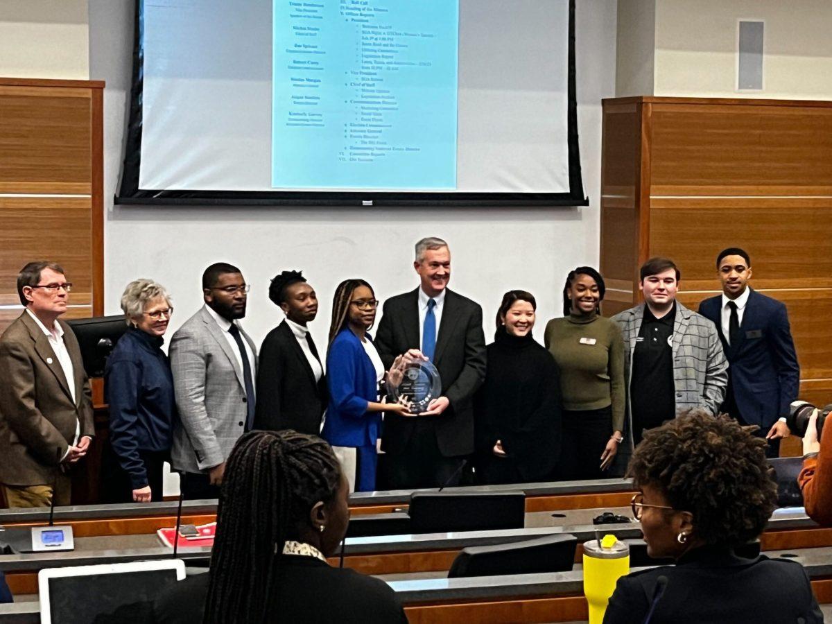 Tennessee Secretary of State Tre Hargett visited MTSU's SGA on Thursday. (Photo by Gus Wright)