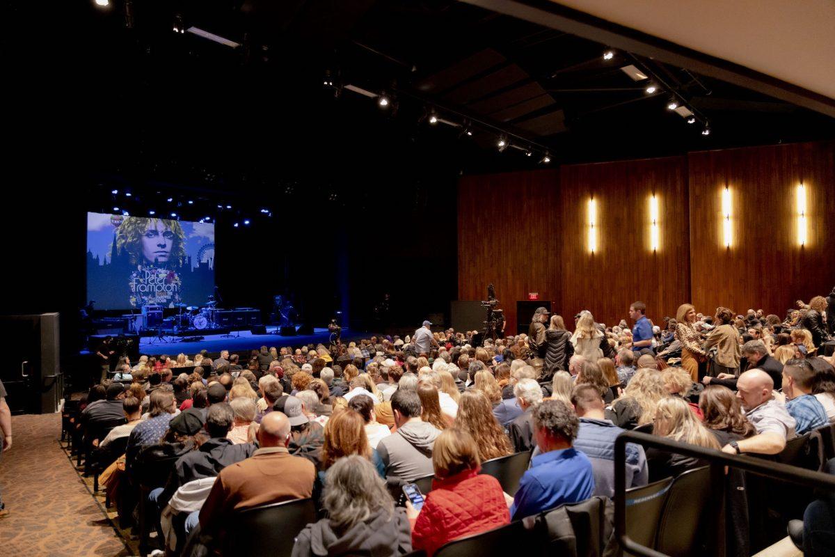 Every seat in Tucker Theater was filled for the special event. (Photo by Makayla Sulcer)