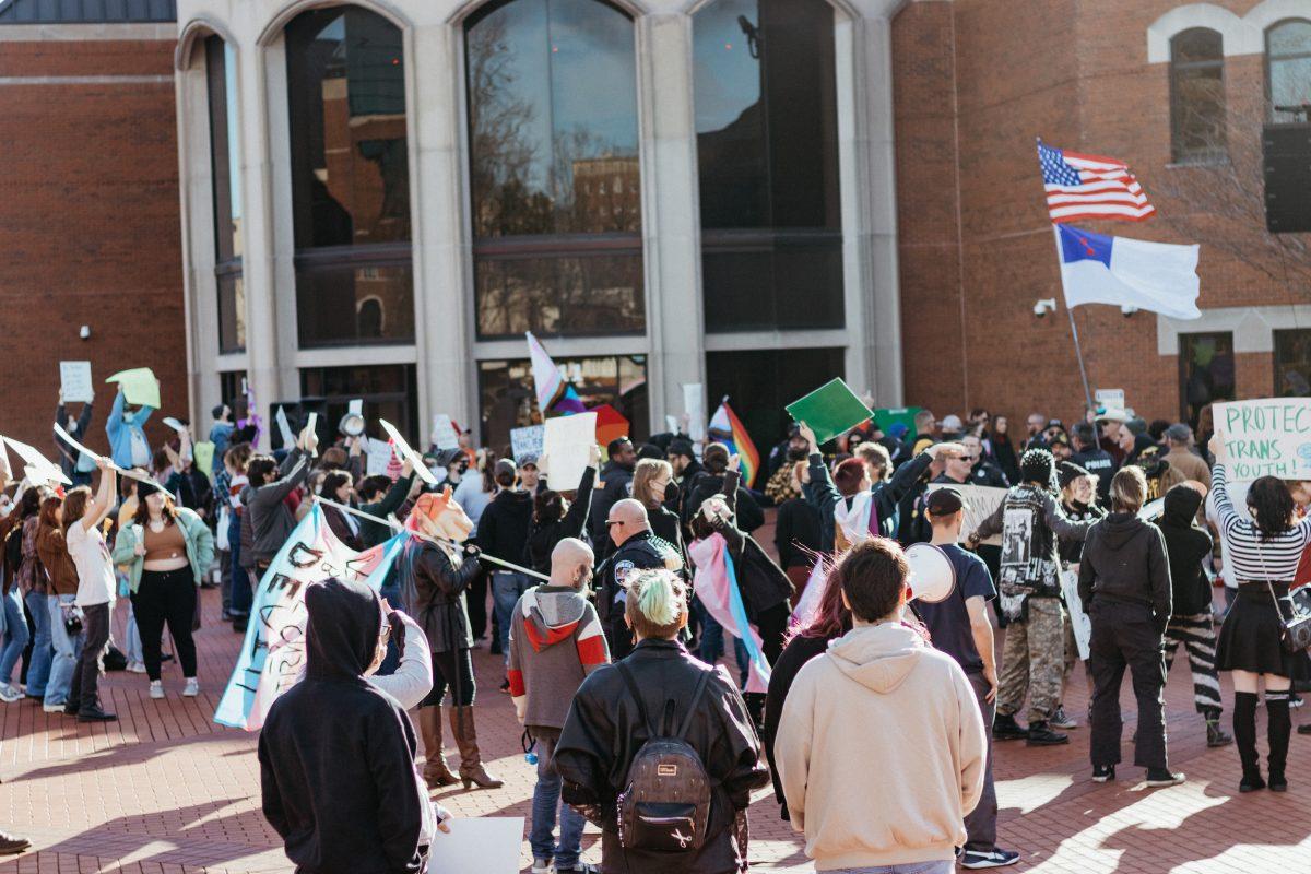 Turning Point USA hosted a rally on the Murfreesboro square on Saturday. (Photo by Kendall Burrill)