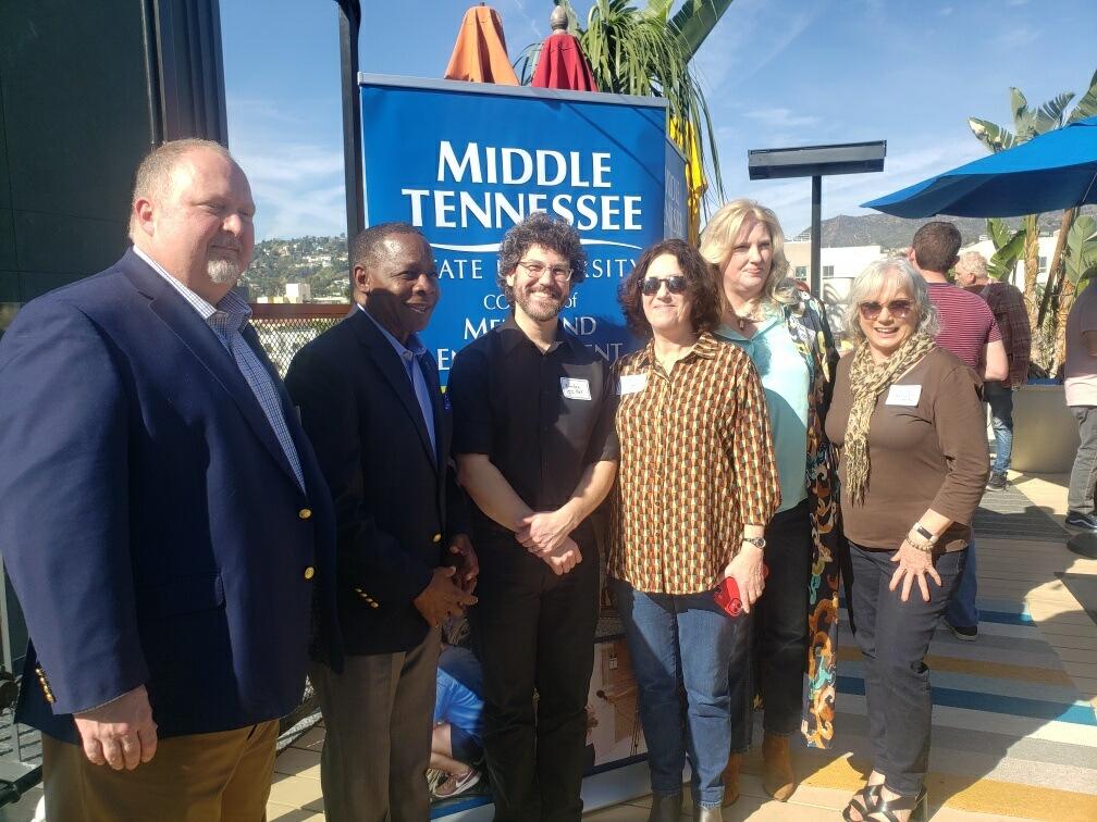 Odie Blackmon, President Sidney McPhee, Brandon Bell, Cosettee Collier, Dean Beverly  and Denise Shackleford. (Photo by Stephanie Hall).