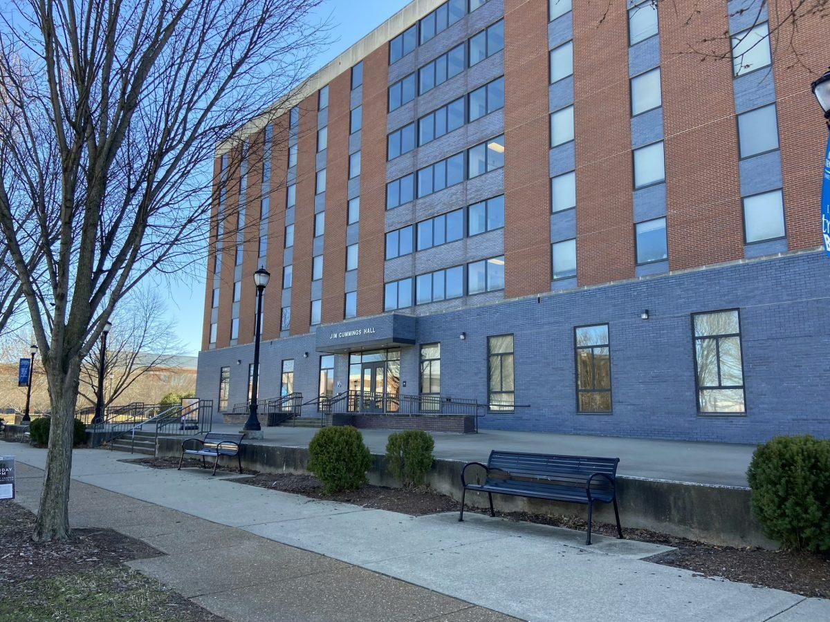 Racist graffiti was found on a whiteboard in Cummings Hall at MTSU. (Photo by Kailee Shores)