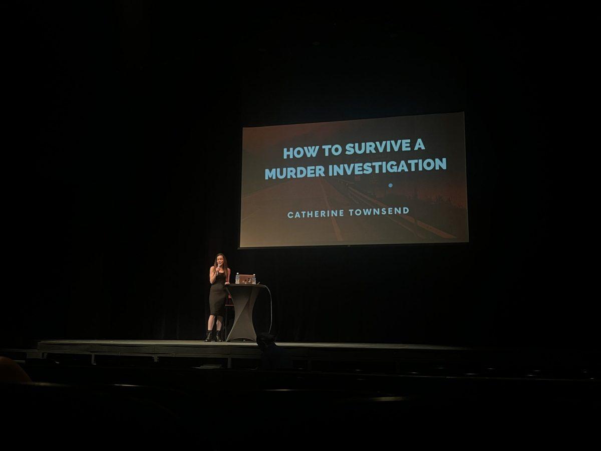 True crime podcaster and private investigator Catherine Townsend spoke at MTSU as a part of the distinguished lecture series. Photo by Angel Perez.