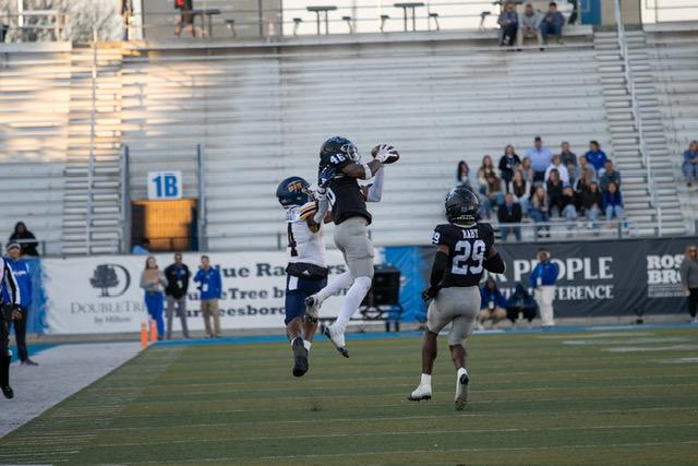 Marvae Myers intercepts a pass. (Photo by Khori Williams)