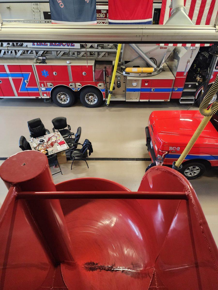 Perched at the top of the 2nd story, the entire engine bay is visible. (Photo by Jordan Reining).