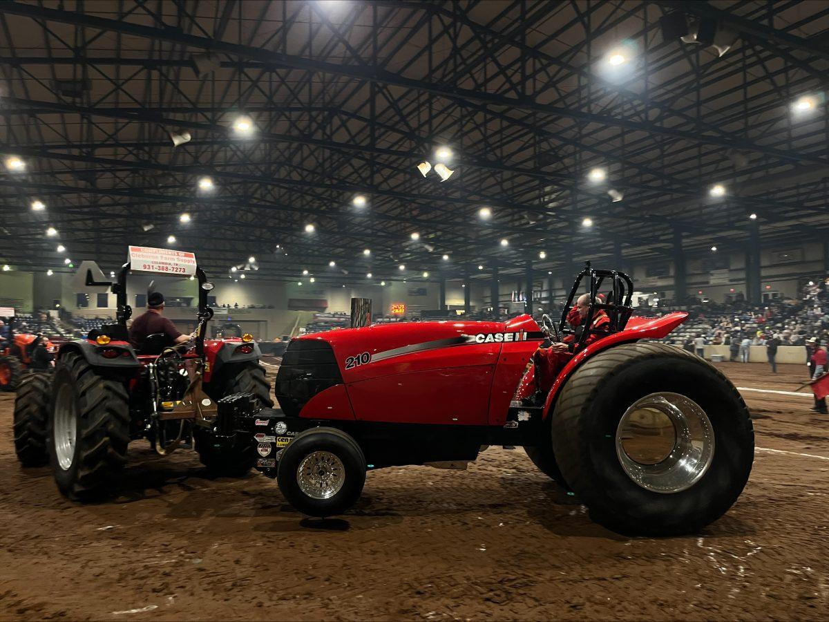 A competitor sits on his tractor awaiting his turn in the competition. (Photo by Katherine Gorbutt)