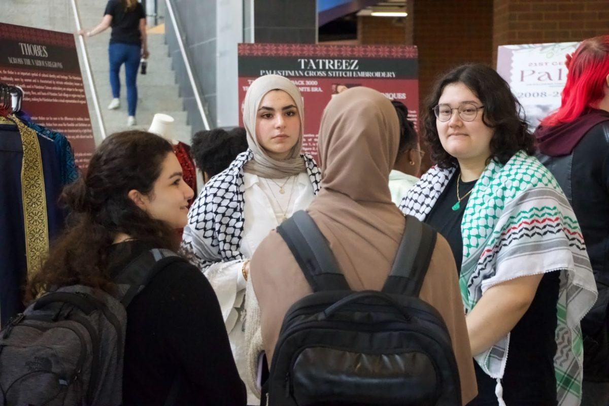 Students learn about the history of Palestine at the event hosted by the YDSA. (Taken by Noah McLane)