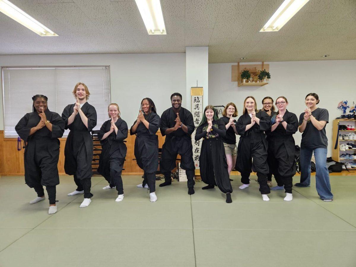 During a study abroad trip to Japan, MTSU students attended a ninja and samurai training. Photo courtesy of Lillian Chapman.